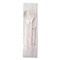 WNA EcoSense Renewable PSM Wrapped Plastic Fork/Knife/Napkin/Spoon Cutlery Kit - White (250/Carton)